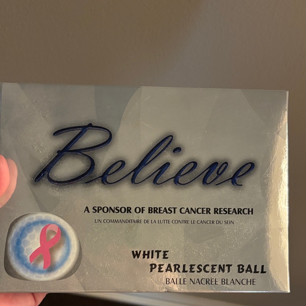 White Pearlescent Ball with Believe Inscription